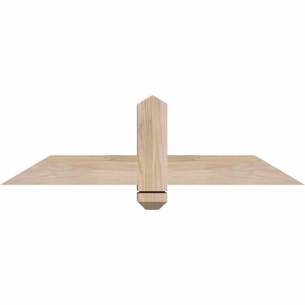 Ekena Millwork Eugene Smooth Timber Gable Bracket, Douglas Fir, 36"W x 10"H x 3 1/2"D x 3 1/2"F, 7/12 Pitch GBW036X10X0404EUG00SDF - main